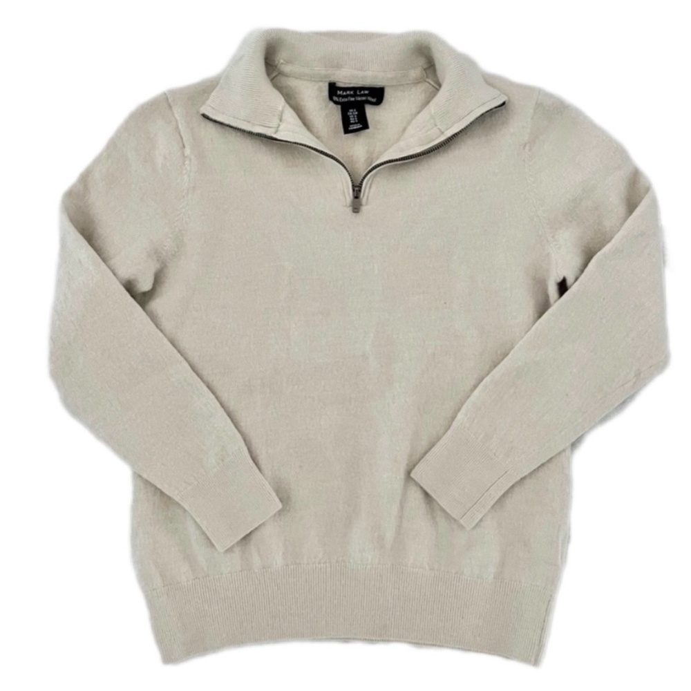 MARK LAW 100% extra fine merino wool cream sweater size small